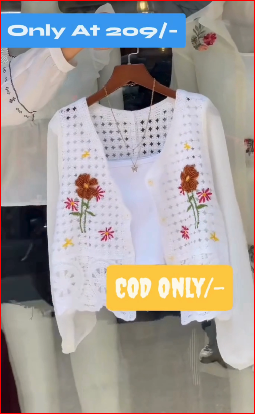 Elegant White Embroidered Shrug Top for Women | Stylish Summer Layer |